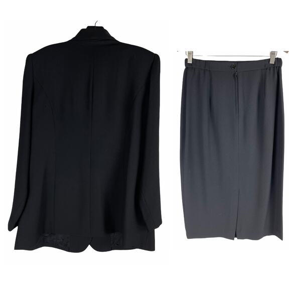 Ben Marc 2pcs Beaded Blazer Skirt Set Church Suit Black Size 10 - Picture 5 of 7